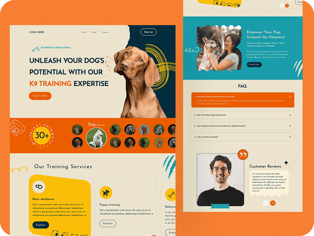 Dog care Website Design