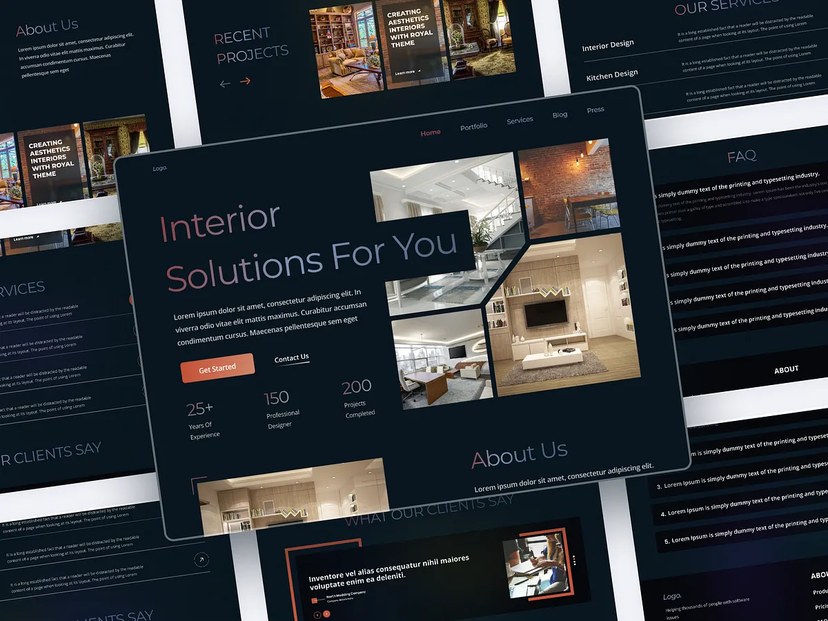 Example website for a interior design studio